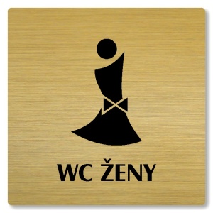 WC ženy, 148x148mm, zlatá, Nevada